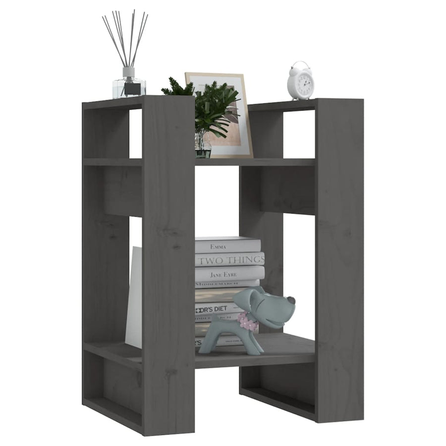 Boekenkast/Kamerscherm 4X35X57 Cm Massief Grenenhout Grijs