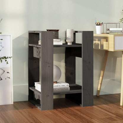 Boekenkast/Kamerscherm 4X35X57 Cm Massief Grenenhout Grijs