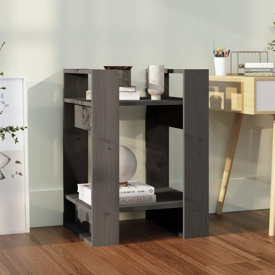 Boekenkast/Kamerscherm 4X35X57 Cm Massief Grenenhout Grijs