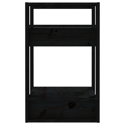 Boekenkast/Kamerscherm 4X35X57 Cm Massief Grenenhout Zwart