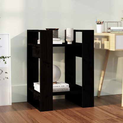 Boekenkast/Kamerscherm 4X35X57 Cm Massief Grenenhout Zwart