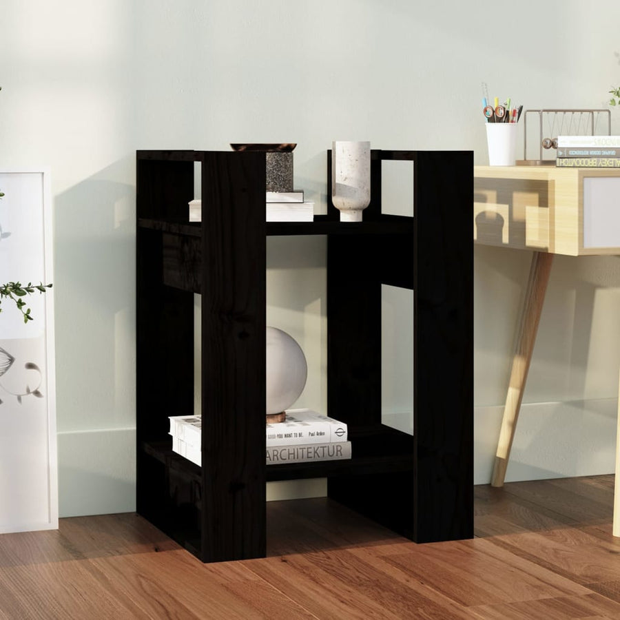 Boekenkast/Kamerscherm 4X35X57 Cm Massief Grenenhout Zwart