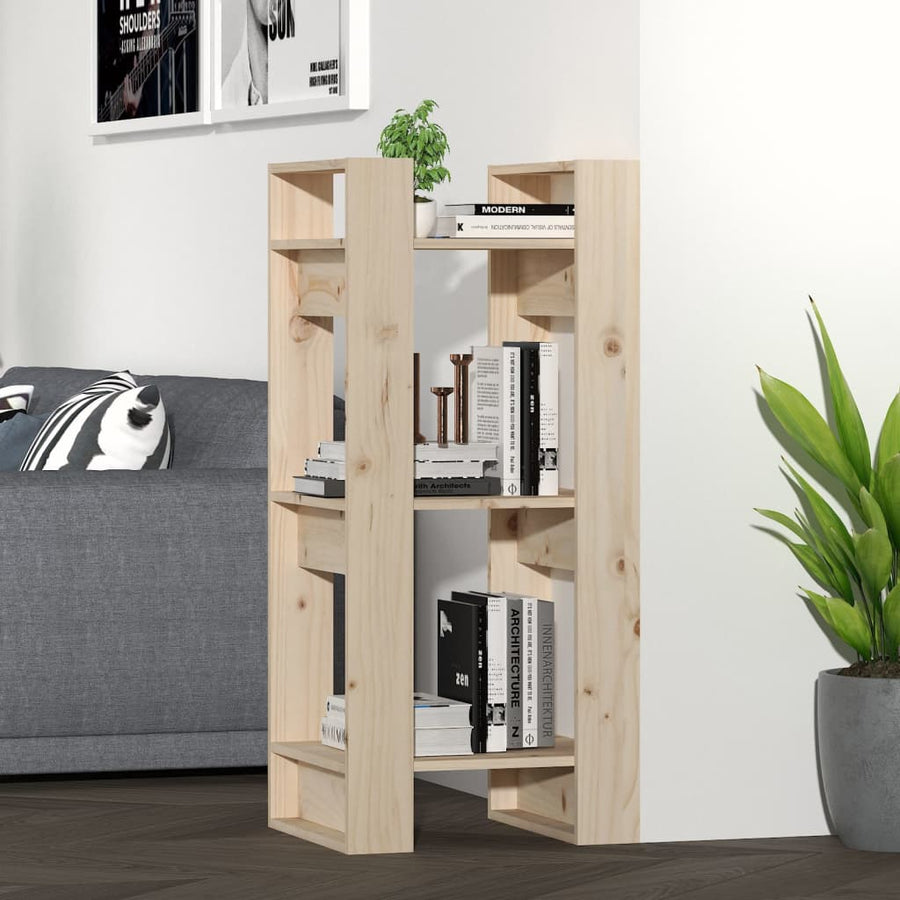 Boekenkast/Kamerscherm 4X35X9 Cm Massief Grenenhout Naturel