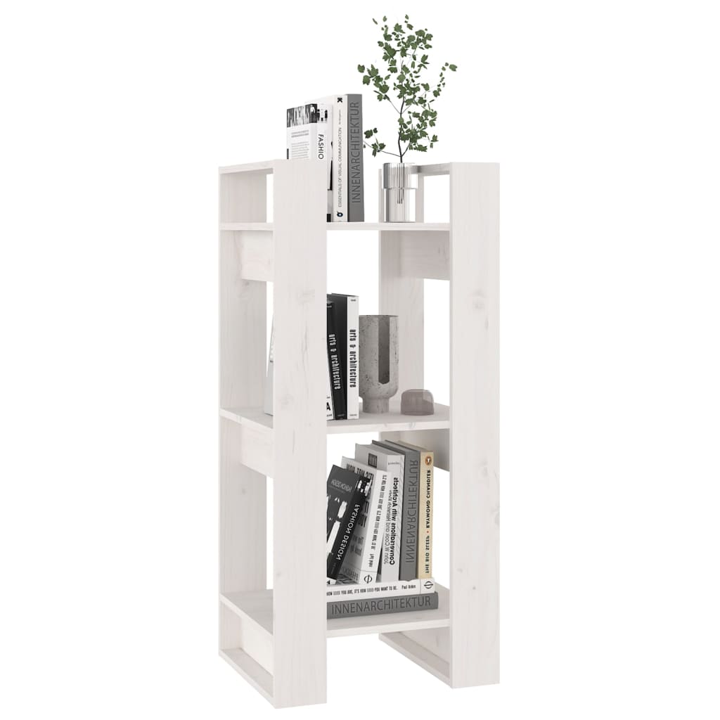 Boekenkast/Kamerscherm 4X35X9 Cm Massief Grenenhout Wit