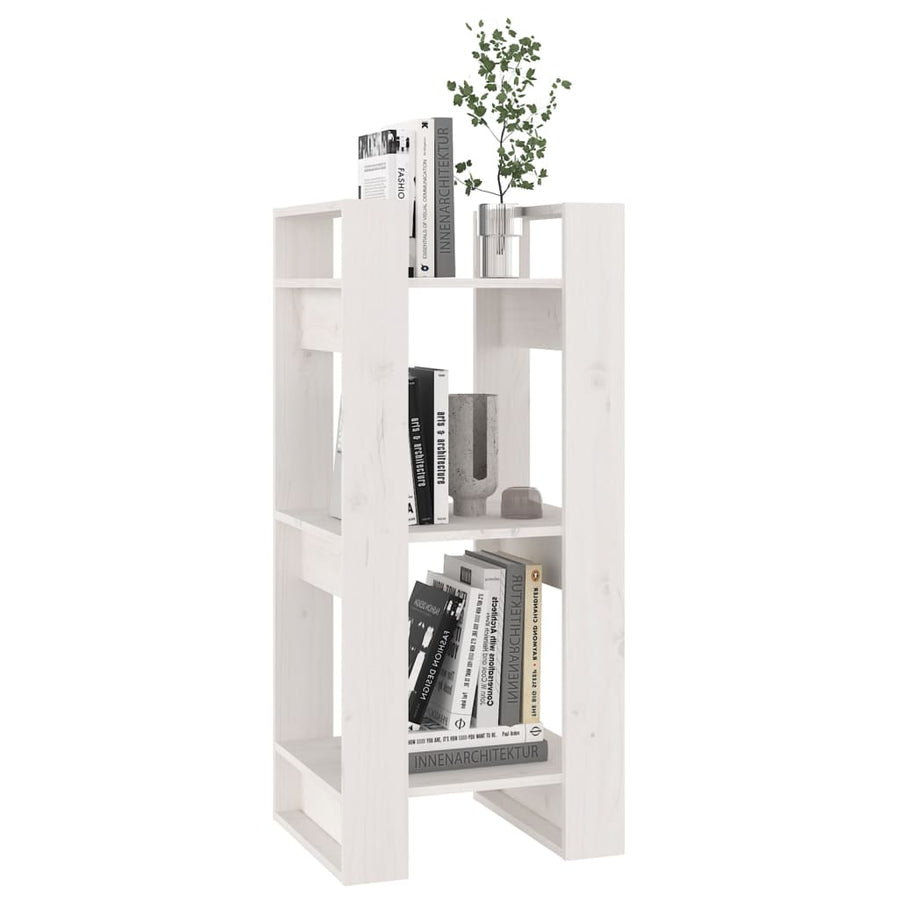 Boekenkast/Kamerscherm 4X35X9 Cm Massief Grenenhout Wit