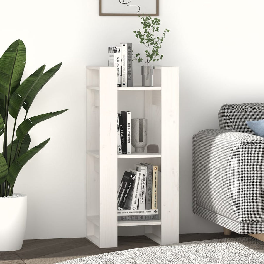 Boekenkast/Kamerscherm 4X35X9 Cm Massief Grenenhout Wit