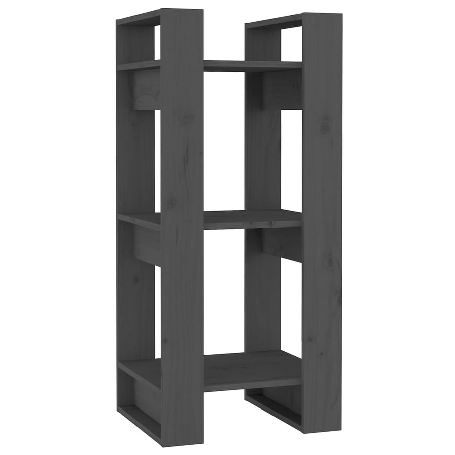 Boekenkast/kamerscherm 41x35x91 cm massief grenenhout grijs Grijs