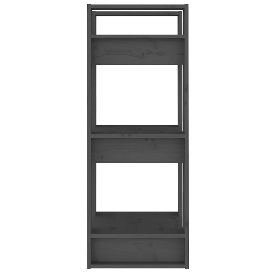 Boekenkast/kamerscherm 41x35x91 cm massief grenenhout grijs Grijs