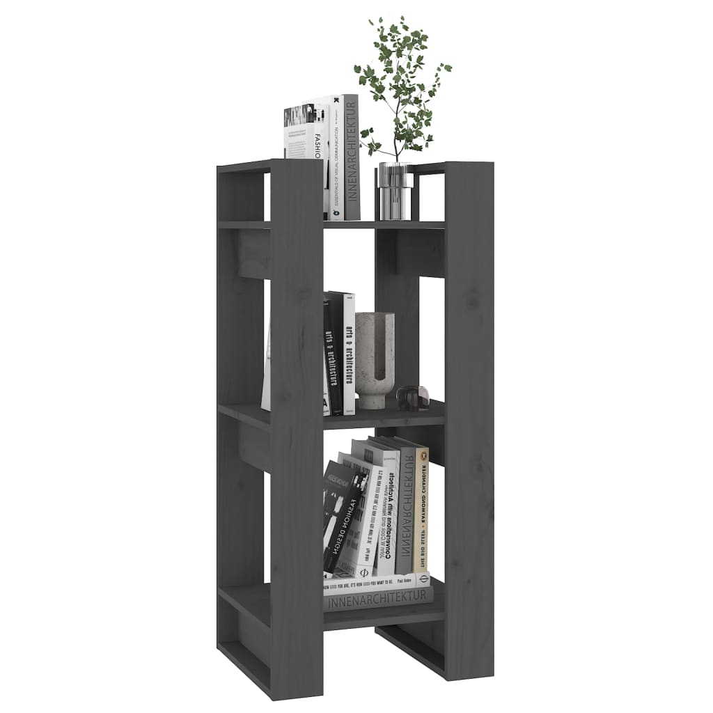 Boekenkast/kamerscherm 41x35x91 cm massief grenenhout grijs Grijs