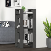 Boekenkast kamerscherm 41x35x91 cm massief grenenhout grijs