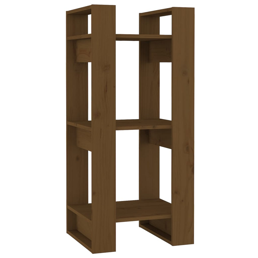 Boekenkast/Kamerscherm 4X35X9 Cm Massief Hout Honingbruin