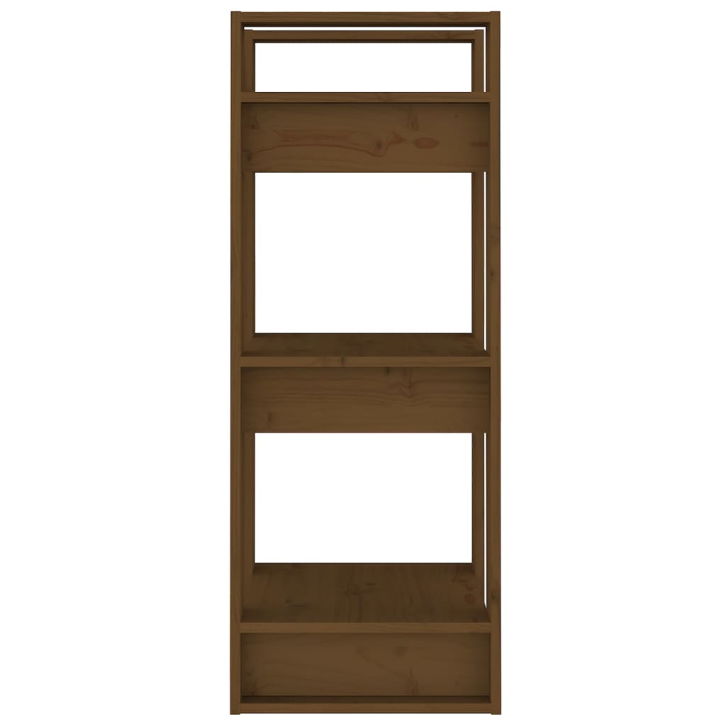 Boekenkast/Kamerscherm 4X35X9 Cm Massief Hout Honingbruin