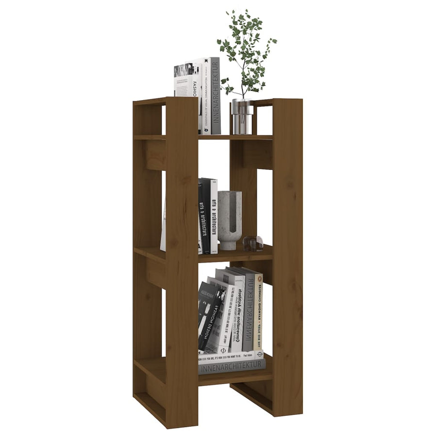 Boekenkast/Kamerscherm 4X35X9 Cm Massief Hout Honingbruin