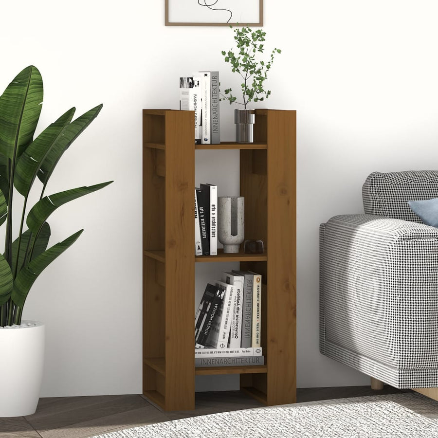 Boekenkast/Kamerscherm 4X35X9 Cm Massief Hout Honingbruin