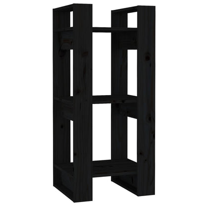 Boekenkast/Kamerscherm 4X35X9 Cm Massief Grenenhout Zwart