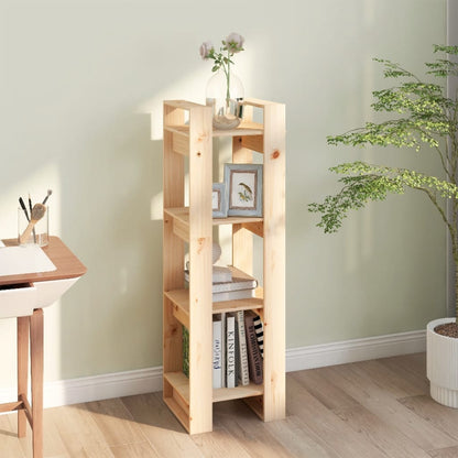 Boekenkast/Kamerscherm 4X35X25 Cm Massief Grenenhout Naturel