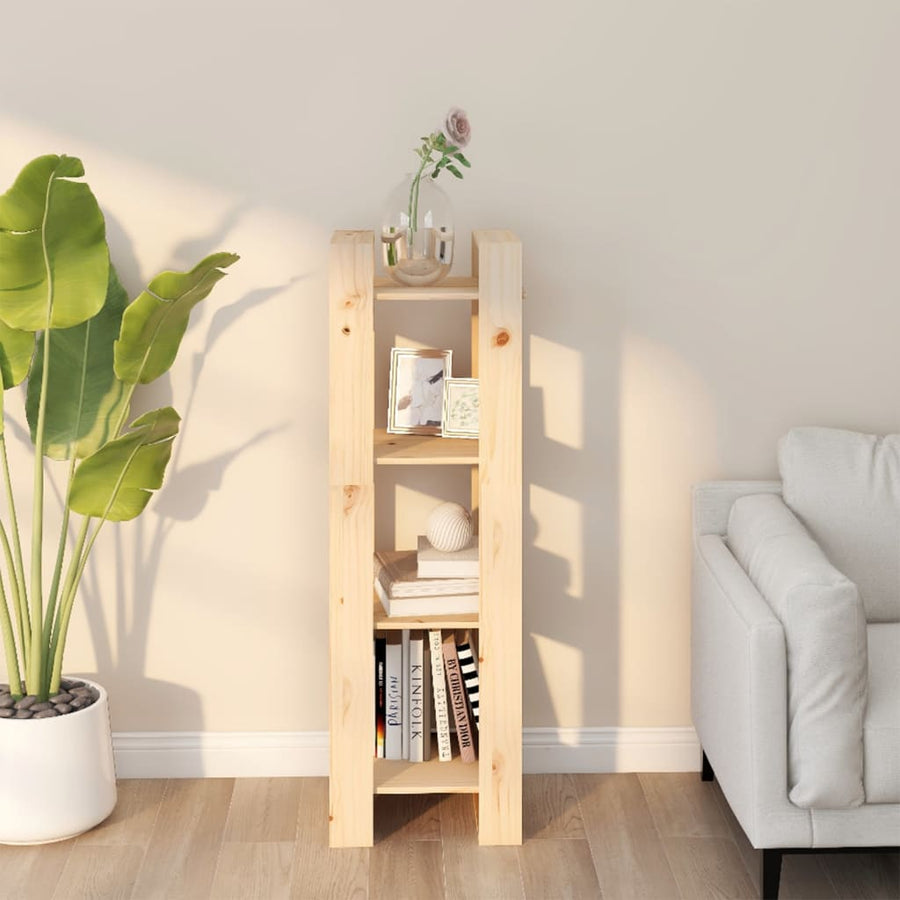 Boekenkast/Kamerscherm 4X35X25 Cm Massief Grenenhout Naturel