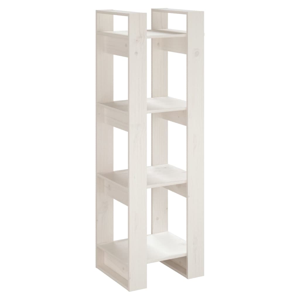 Boekenkast/Kamerscherm 4X35X25 Cm Massief Grenenhout Wit