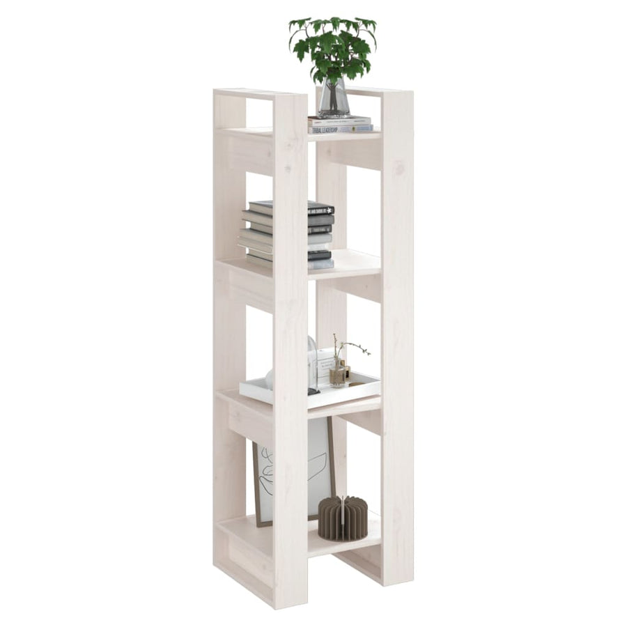 Boekenkast/Kamerscherm 4X35X25 Cm Massief Grenenhout Wit