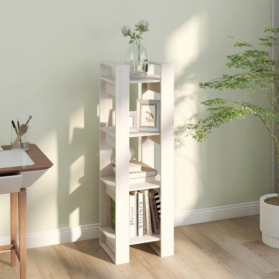 Boekenkast/Kamerscherm 4X35X25 Cm Massief Grenenhout Wit