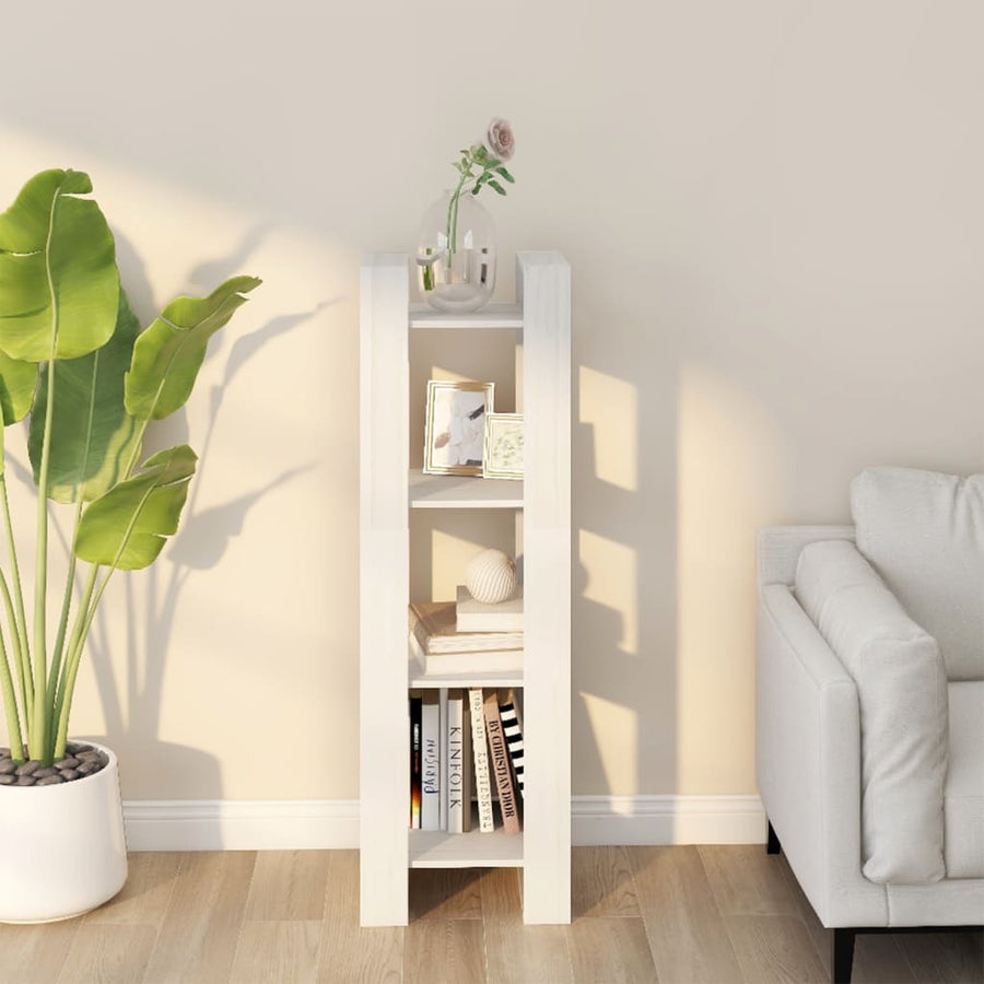 Boekenkast/Kamerscherm 4X35X25 Cm Massief Grenenhout Wit