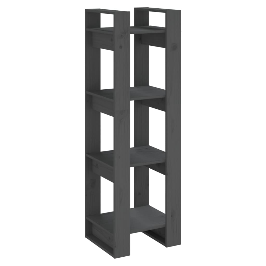 Boekenkast/Kamerscherm 4X35X25 Cm Massief Grenenhout Grijs