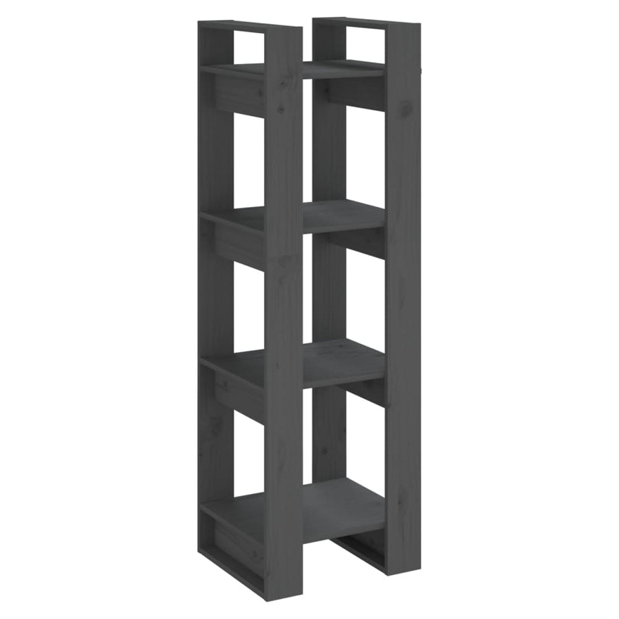 Boekenkast/Kamerscherm 4X35X25 Cm Massief Grenenhout Grijs