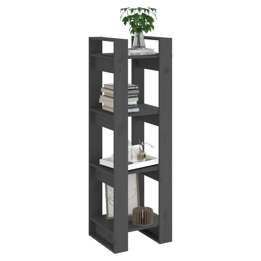 Boekenkast/Kamerscherm 4X35X25 Cm Massief Grenenhout Grijs