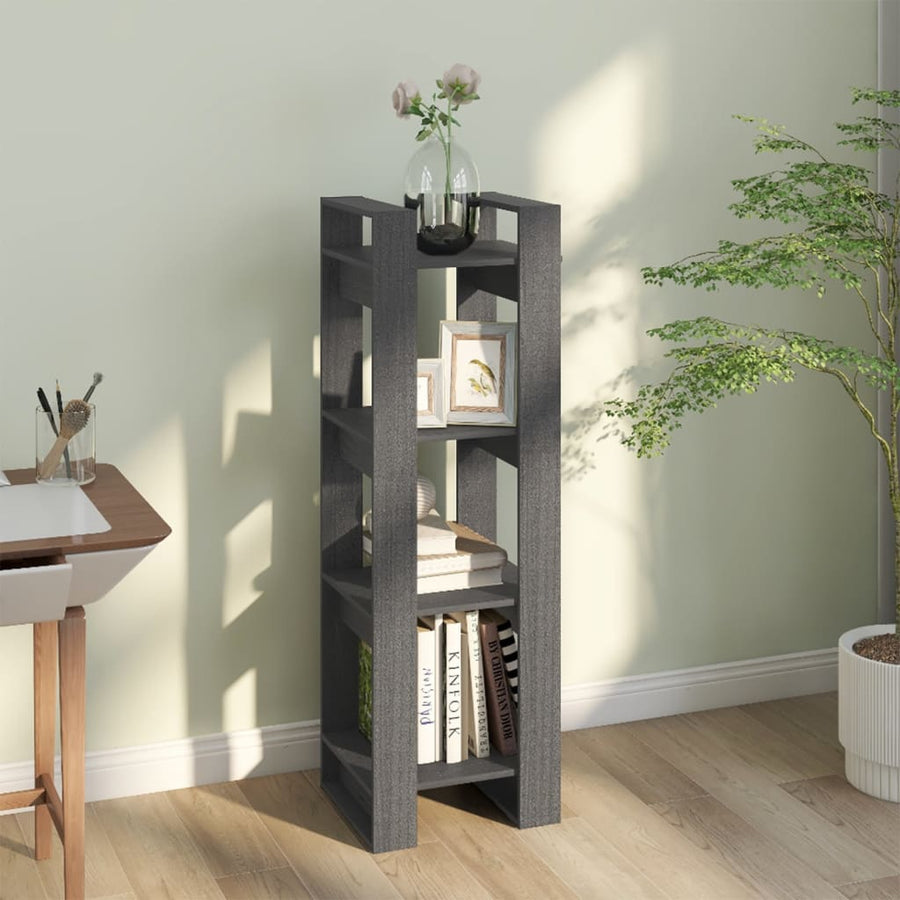 Boekenkast/Kamerscherm 4X35X25 Cm Massief Grenenhout Grijs