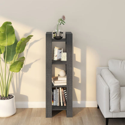 Boekenkast/Kamerscherm 4X35X25 Cm Massief Grenenhout Grijs