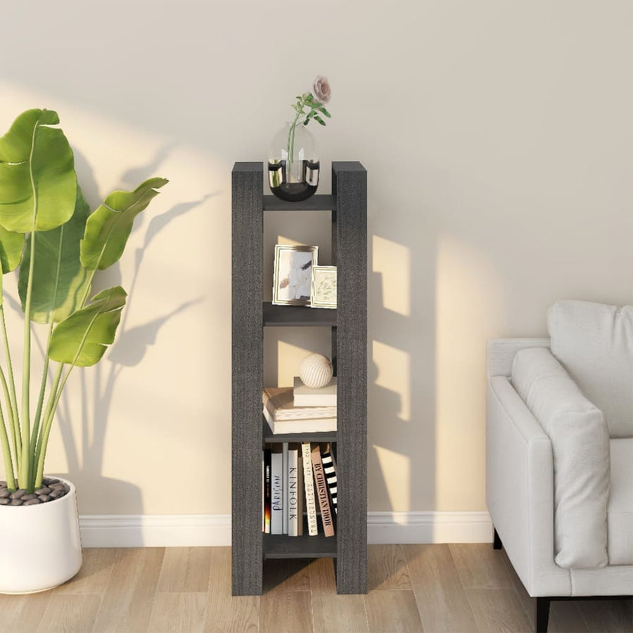 Boekenkast/Kamerscherm 4X35X25 Cm Massief Grenenhout Grijs
