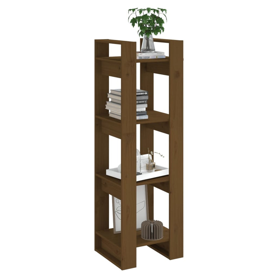 Boekenkast/Kamerscherm 4X35X25 Cm Massief Hout Honingbruin