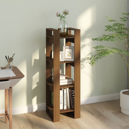 Boekenkast/Kamerscherm 4X35X25 Cm Massief Hout Honingbruin