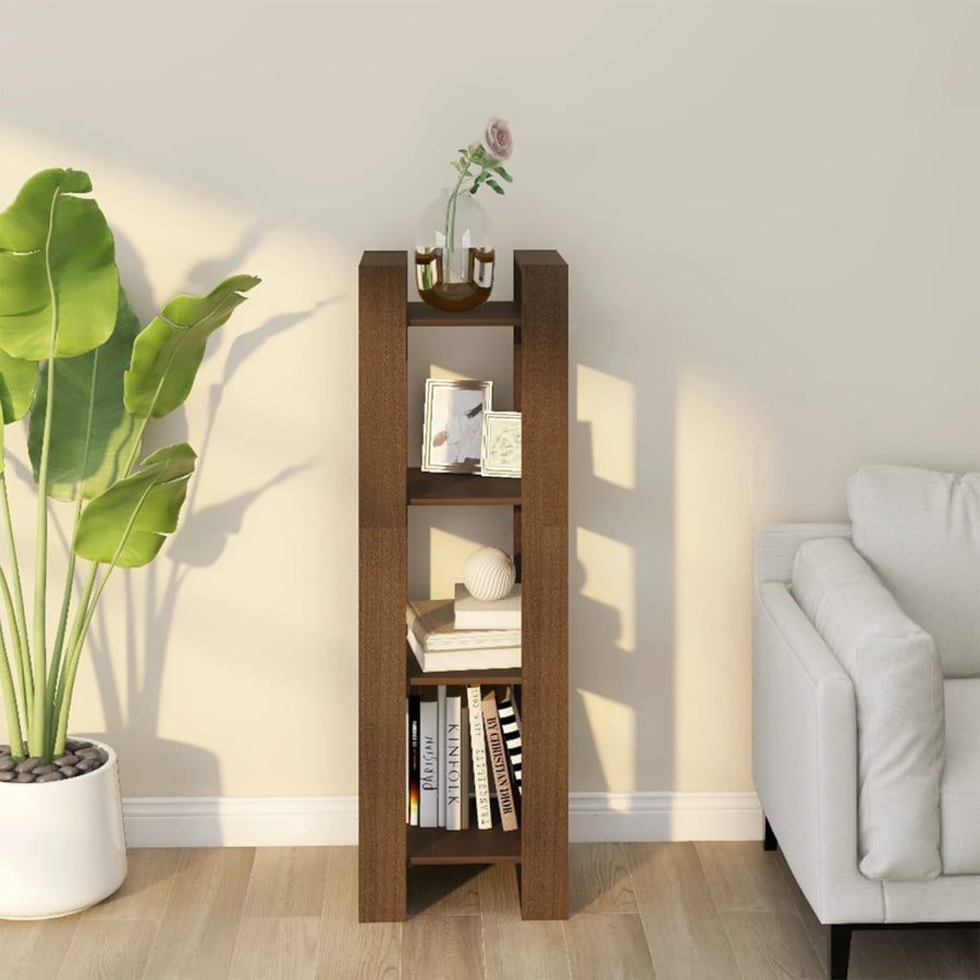 Boekenkast/Kamerscherm 4X35X25 Cm Massief Hout Honingbruin