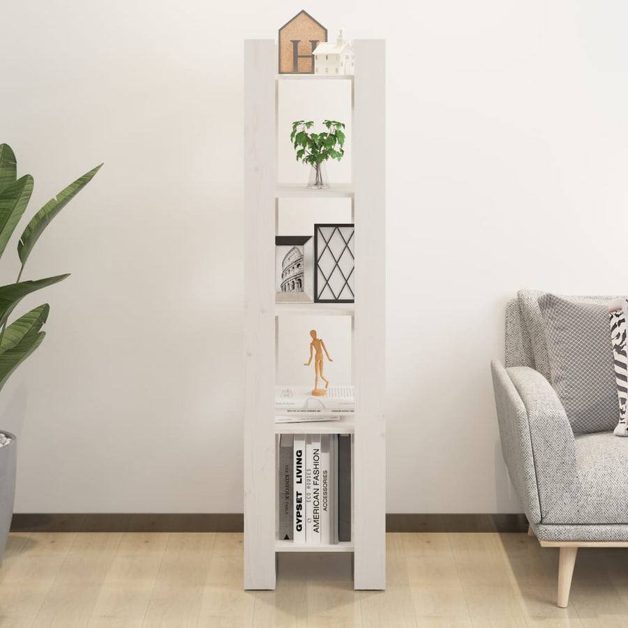 Boekenkast/Kamerscherm 4X35X60 Cm Massief Grenenhout Wit