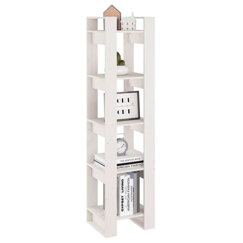Boekenkast/Kamerscherm 4X35X60 Cm Massief Grenenhout Wit