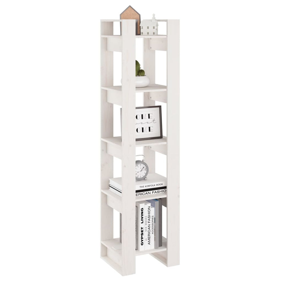 Boekenkast/Kamerscherm 4X35X60 Cm Massief Grenenhout Wit