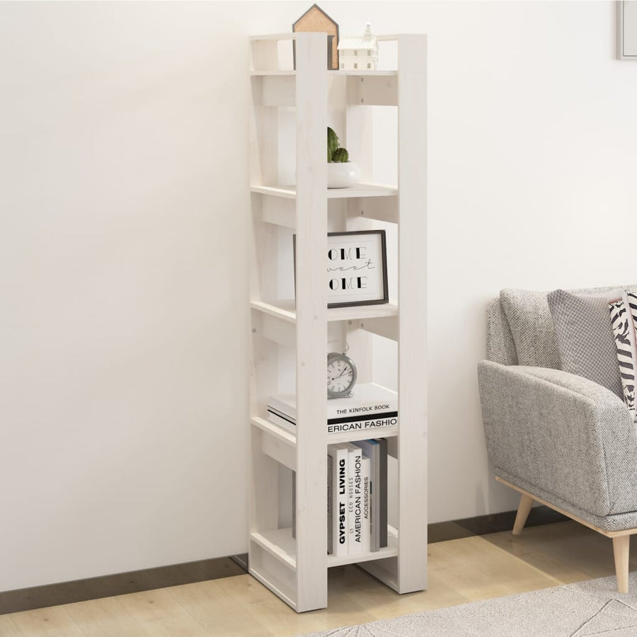 Boekenkast/Kamerscherm 4X35X60 Cm Massief Grenenhout Wit