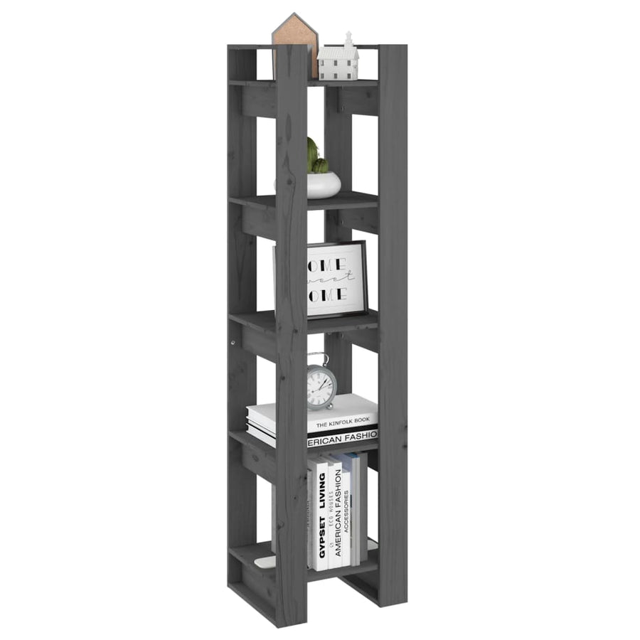 Boekenkast/Kamerscherm 4X35X60 Cm Massief Grenenhout Grijs