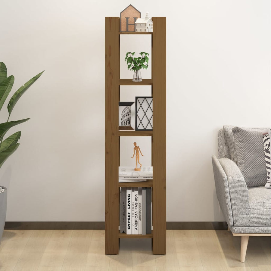Boekenkast/kamerscherm 41x35x160 cm grenenhout honingbruin Honingbruin