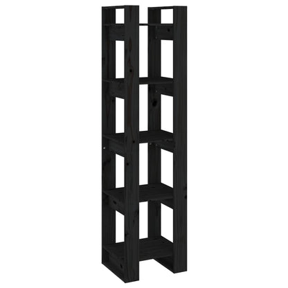 Boekenkast/Kamerscherm 4X35X60 Cm Massief Grenenhout Zwart