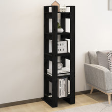 Boekenkast/Kamerscherm 4X35X60 Cm Massief Grenenhout Zwart