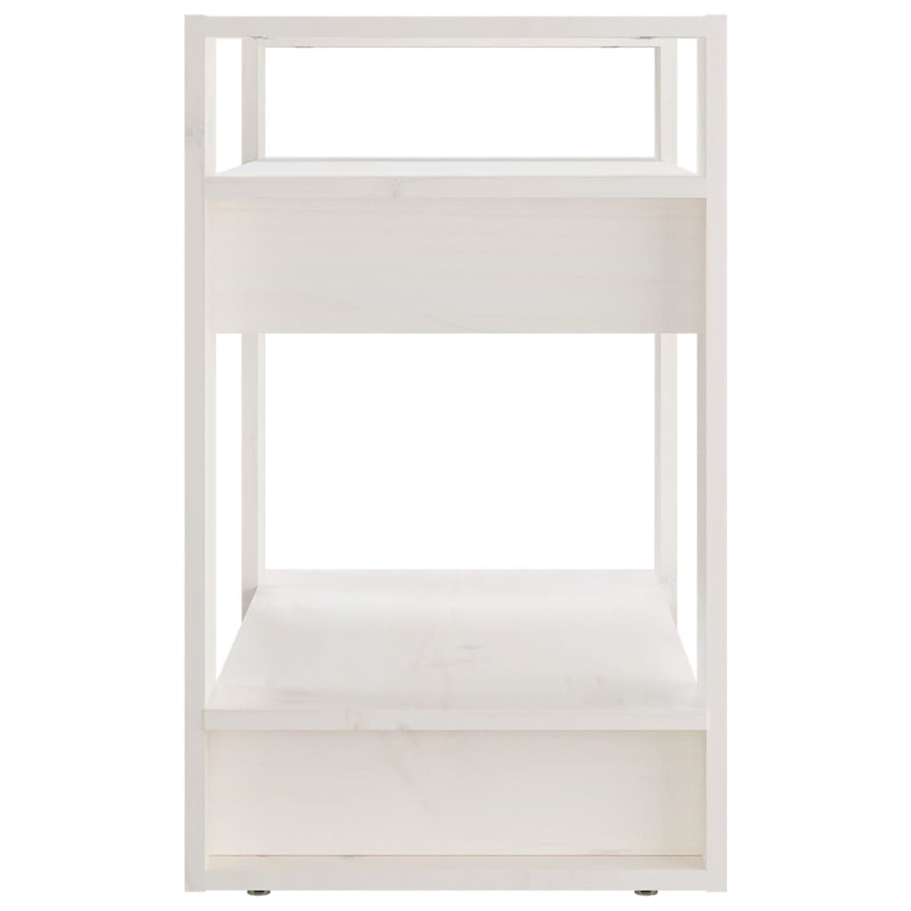 Boekenkast/Kamerscherm 60X35X57 Cm Massief Grenenhout Wit