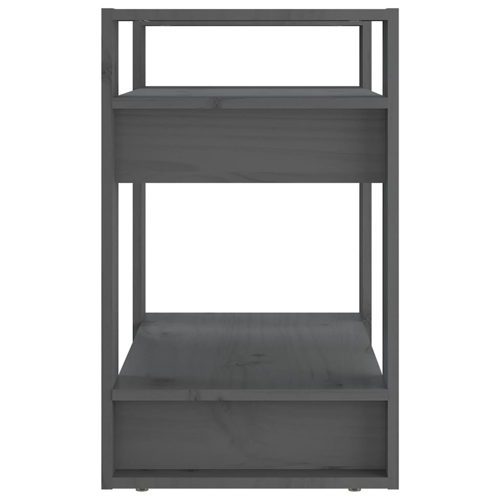 Boekenkast/Kamerscherm 60X35X57 Cm Massief Grenenhout Grijs