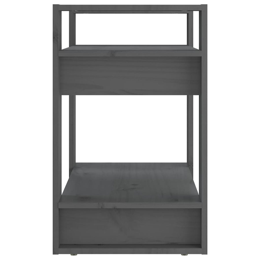 Boekenkast/Kamerscherm 60X35X57 Cm Massief Grenenhout Grijs