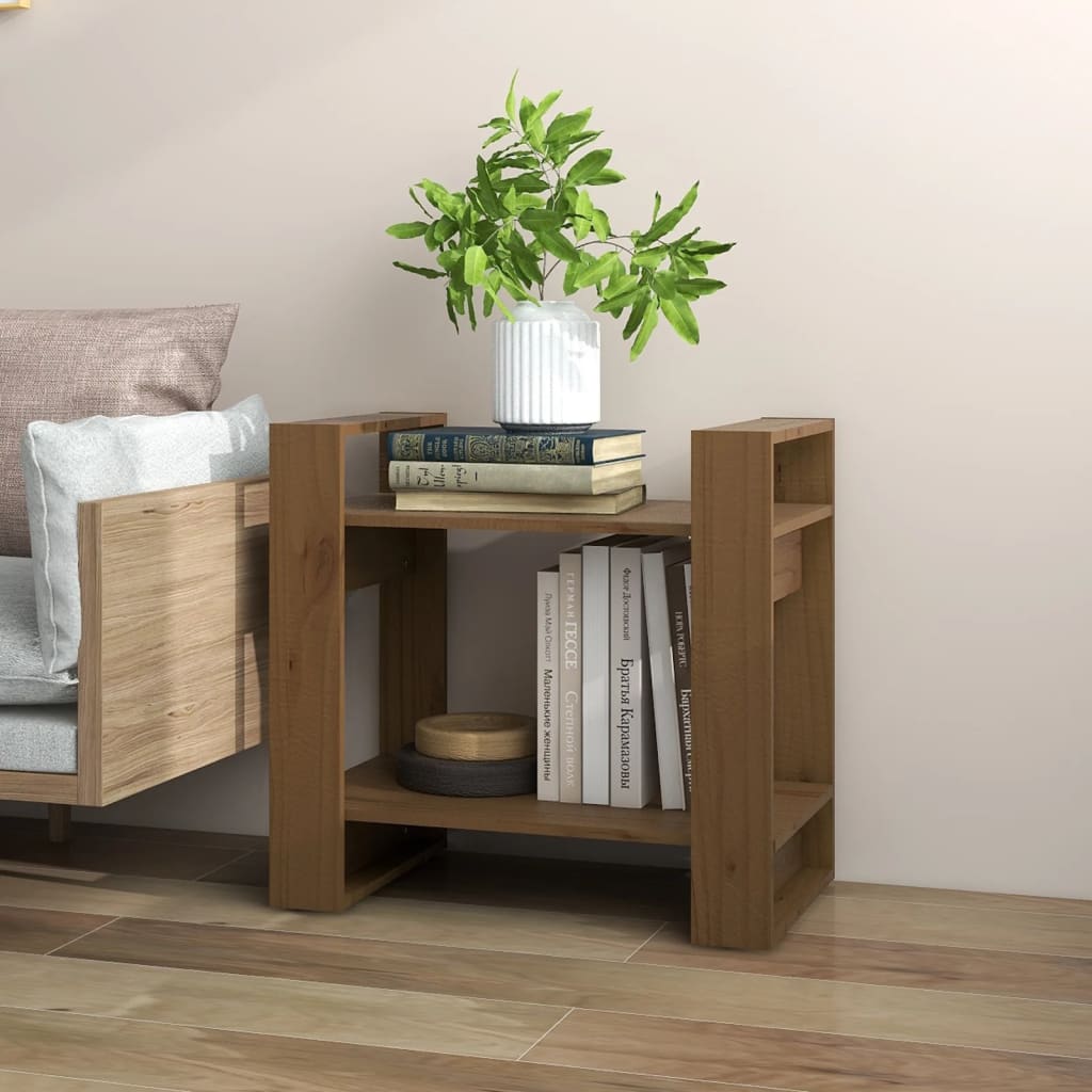 Boekenkast/Kamerscherm 60X35X57 Cm Massief Hout Honingbruin