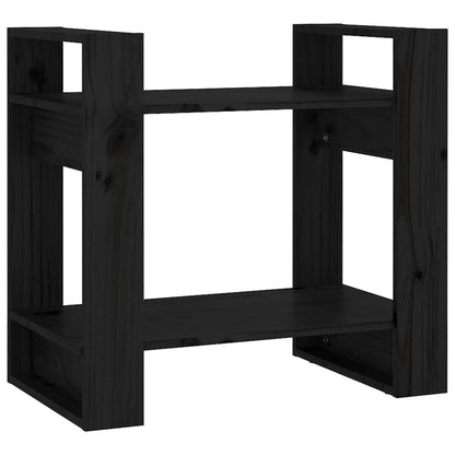Boekenkast/Kamerscherm 60X35X57 Cm Massief Grenenhout Zwart