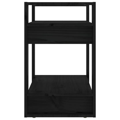 Boekenkast/Kamerscherm 60X35X57 Cm Massief Grenenhout Zwart