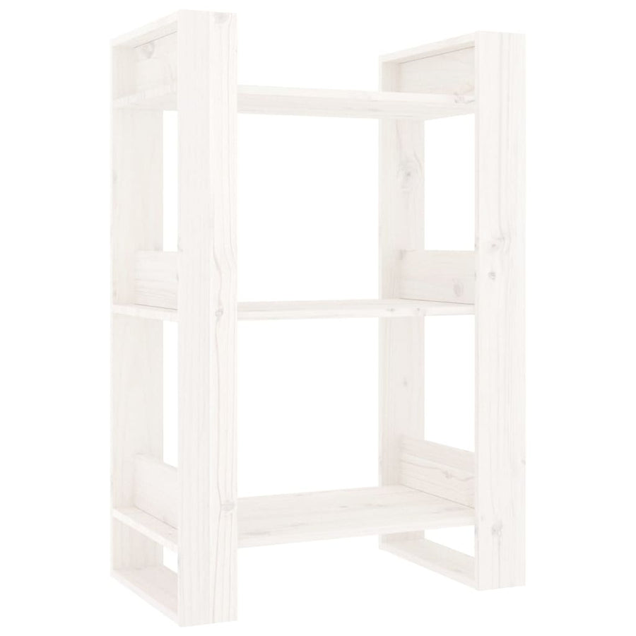 Boekenkast/Kamerscherm 60X35X9 Cm Massief Grenenhout Wit