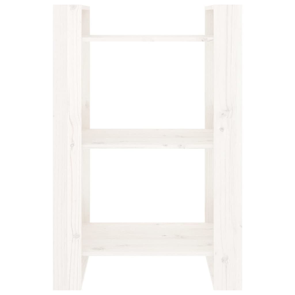 Boekenkast/Kamerscherm 60X35X9 Cm Massief Grenenhout Wit
